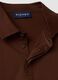 Brown long-sleeved pure cotton polo_1