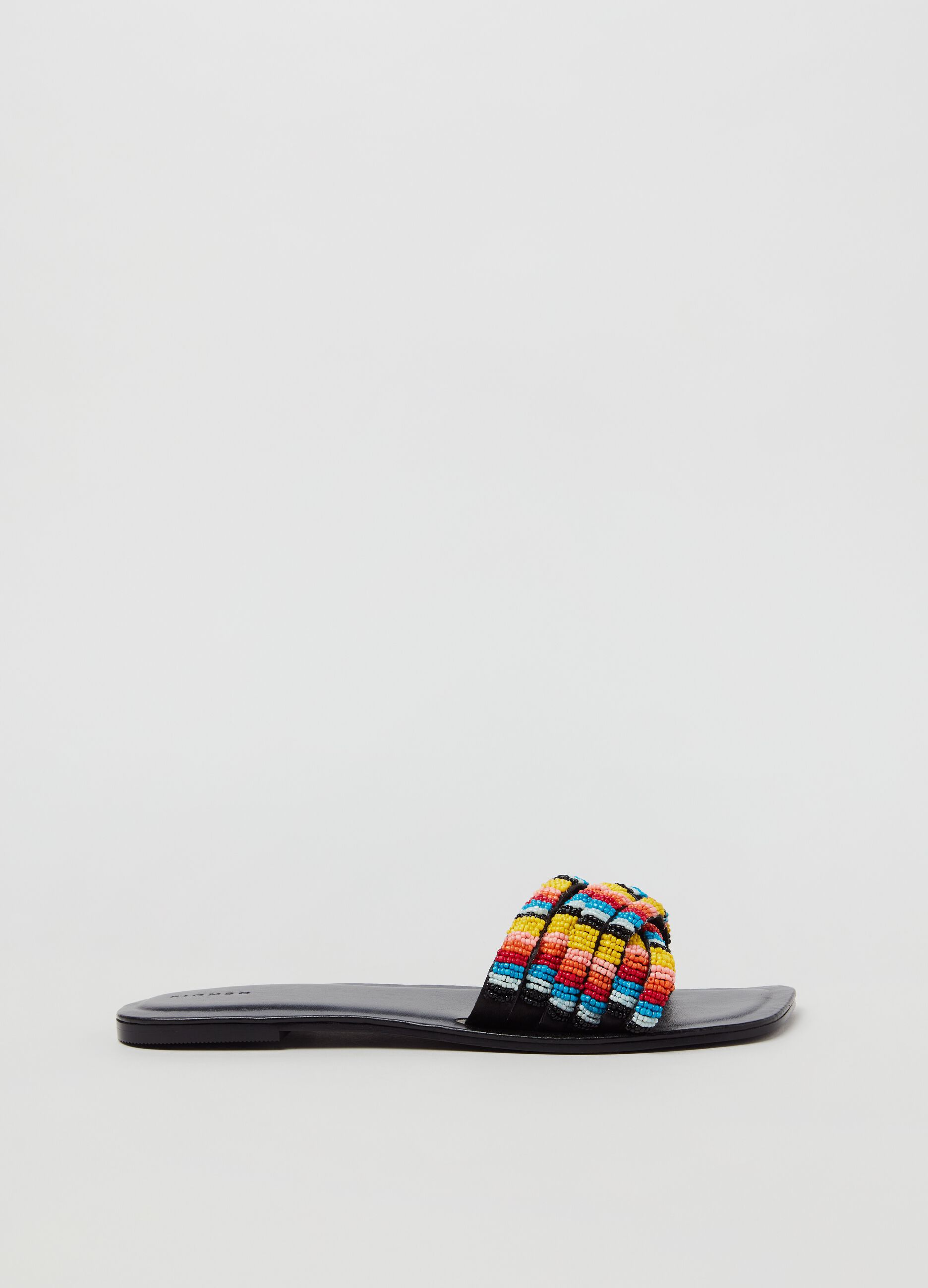 Sandalo con perline multicolore_0