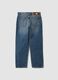 Jeans denim blu in puro cotone loose fit_6