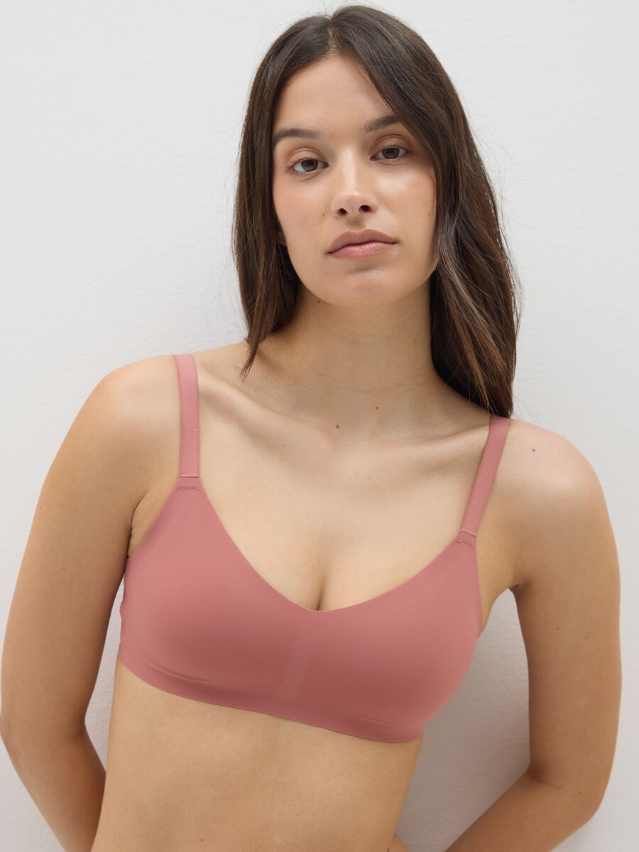 Pink Stretch Fabric Bra_0
