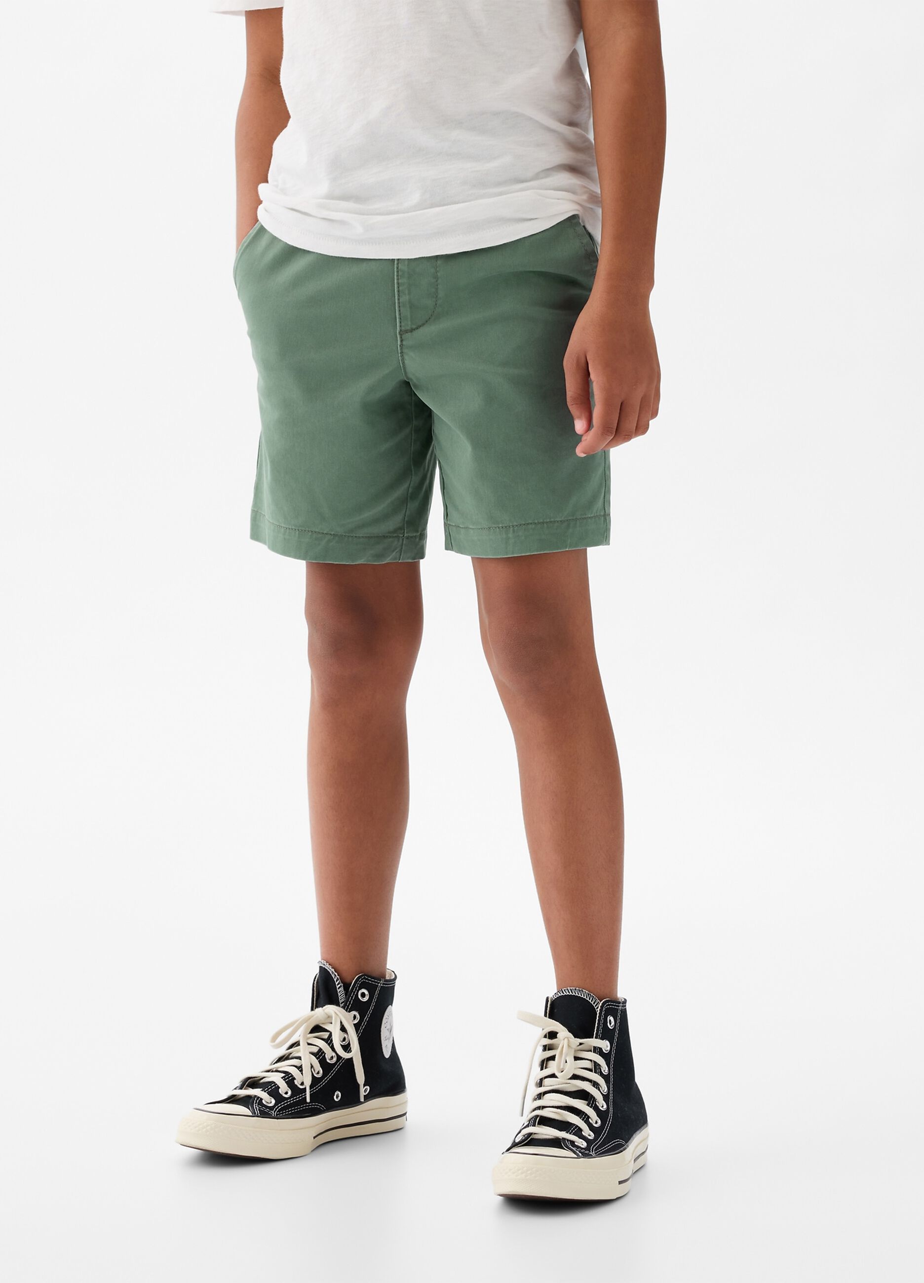 Twill Bermuda shorts with drawstring