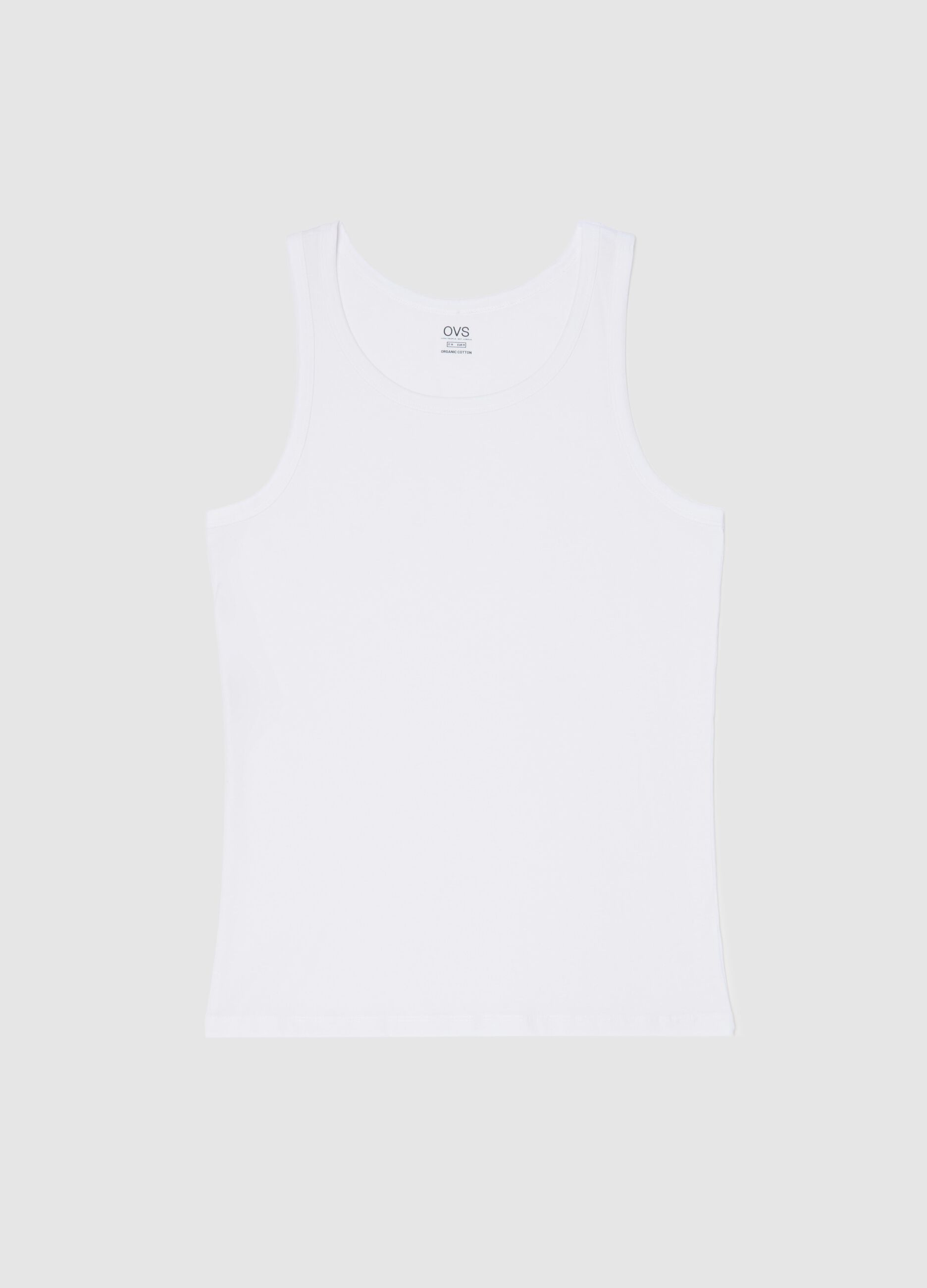 Organic cotton racerback vest with round neck