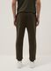 Brown cotton blend regular fit jogger trousers_2