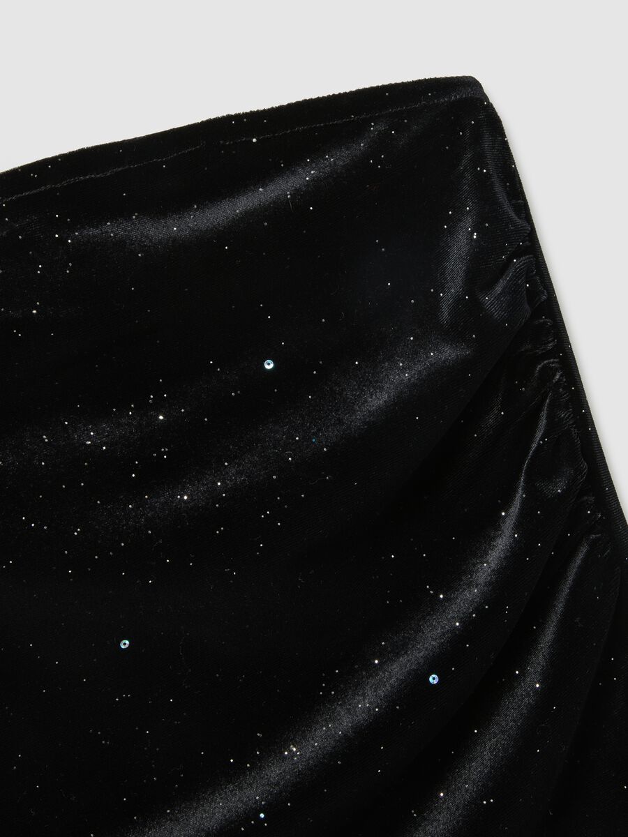 Top in chenille elasticizzato nero regular fit_5