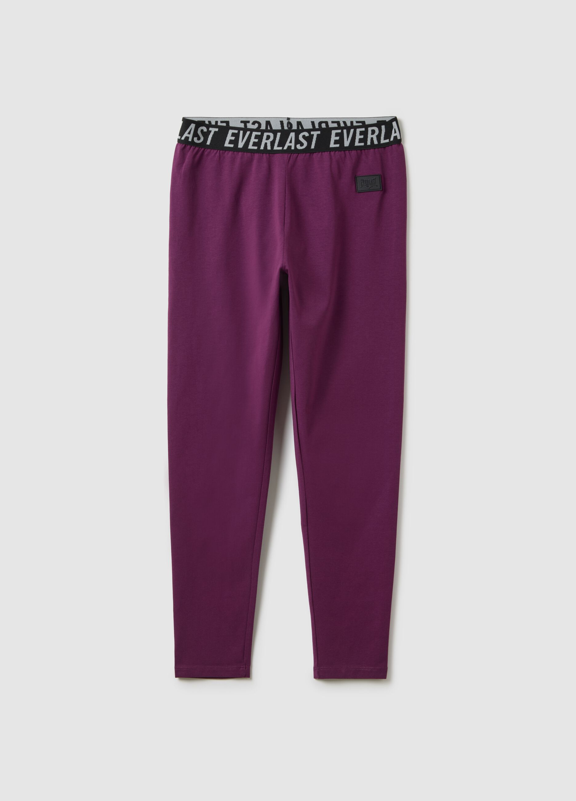 Leggings in cotone elasticizzato viola regular fit