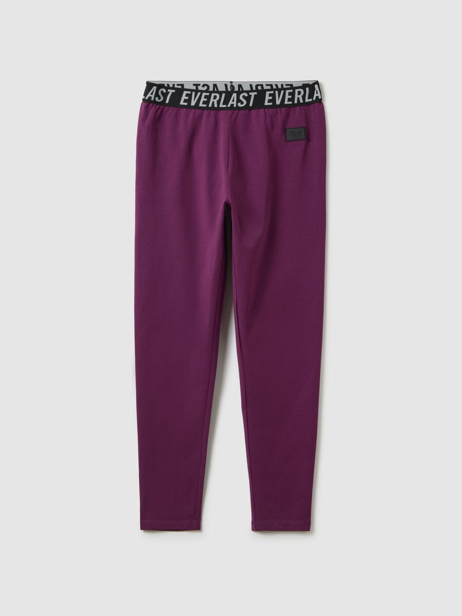 Leggings in cotone elasticizzato viola regular fit_0