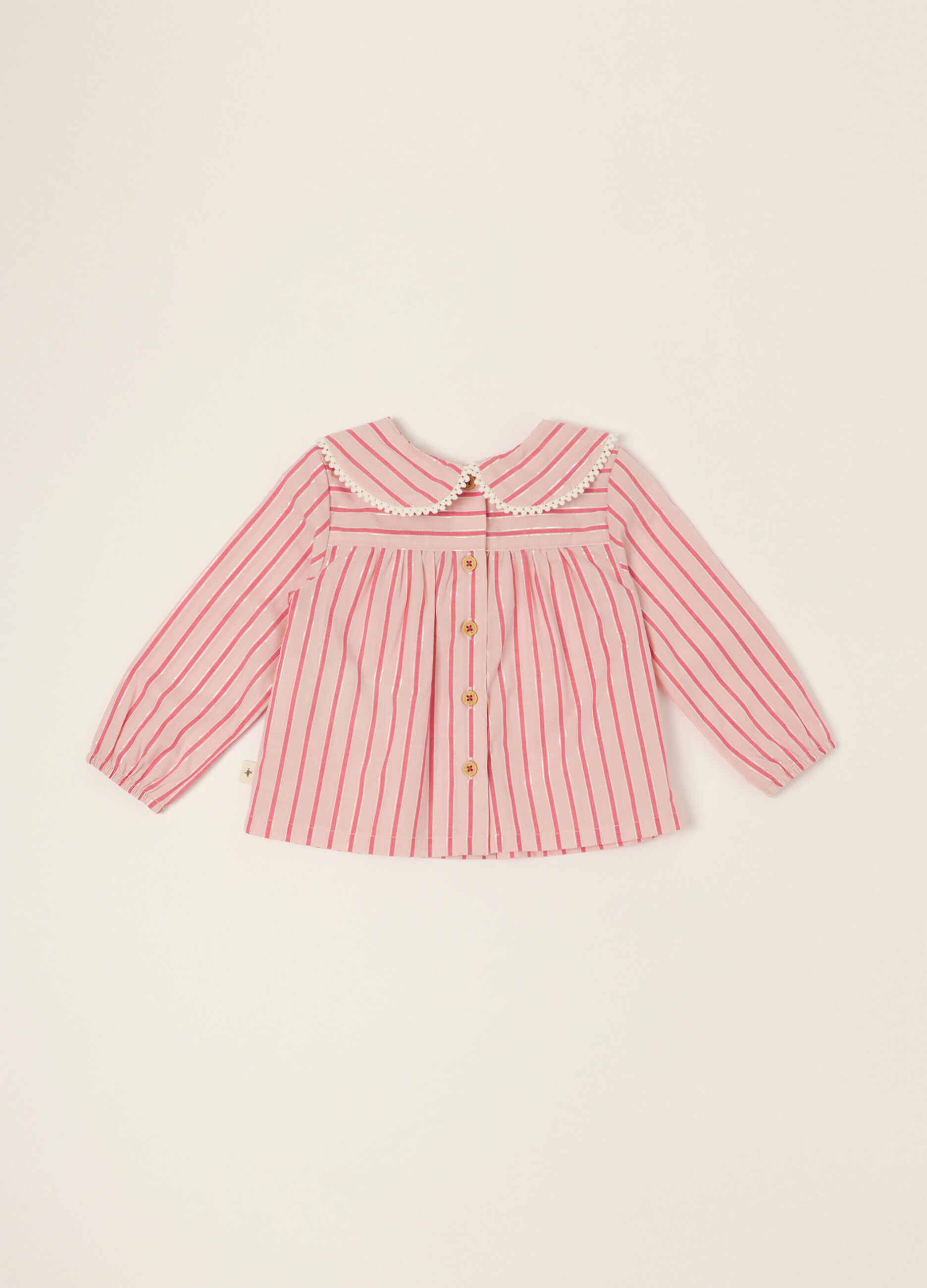 Multicolour striped cotton-blend baby girl T-shirt