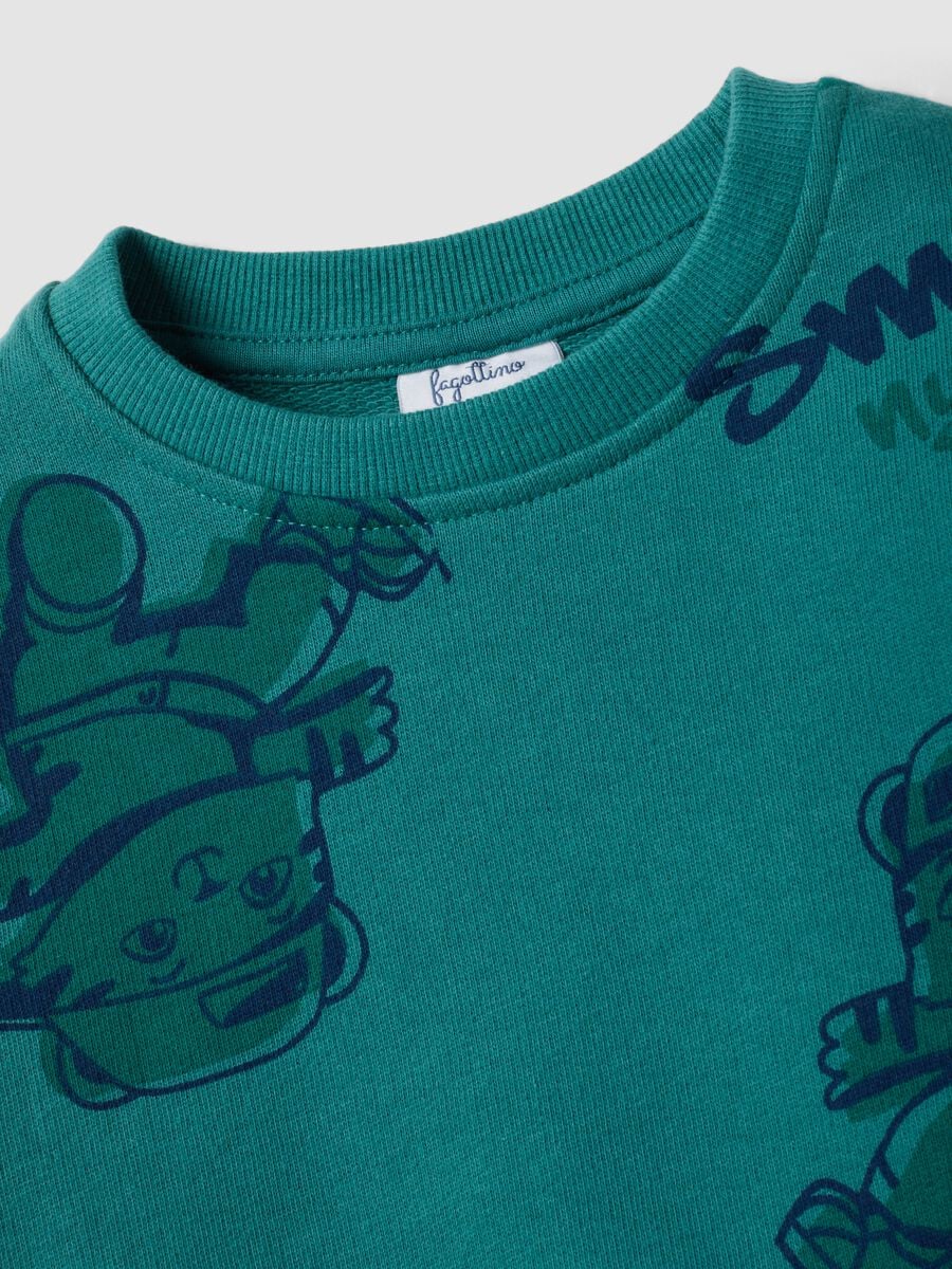 Completo jogging verde in puro cotone per bimbo_3