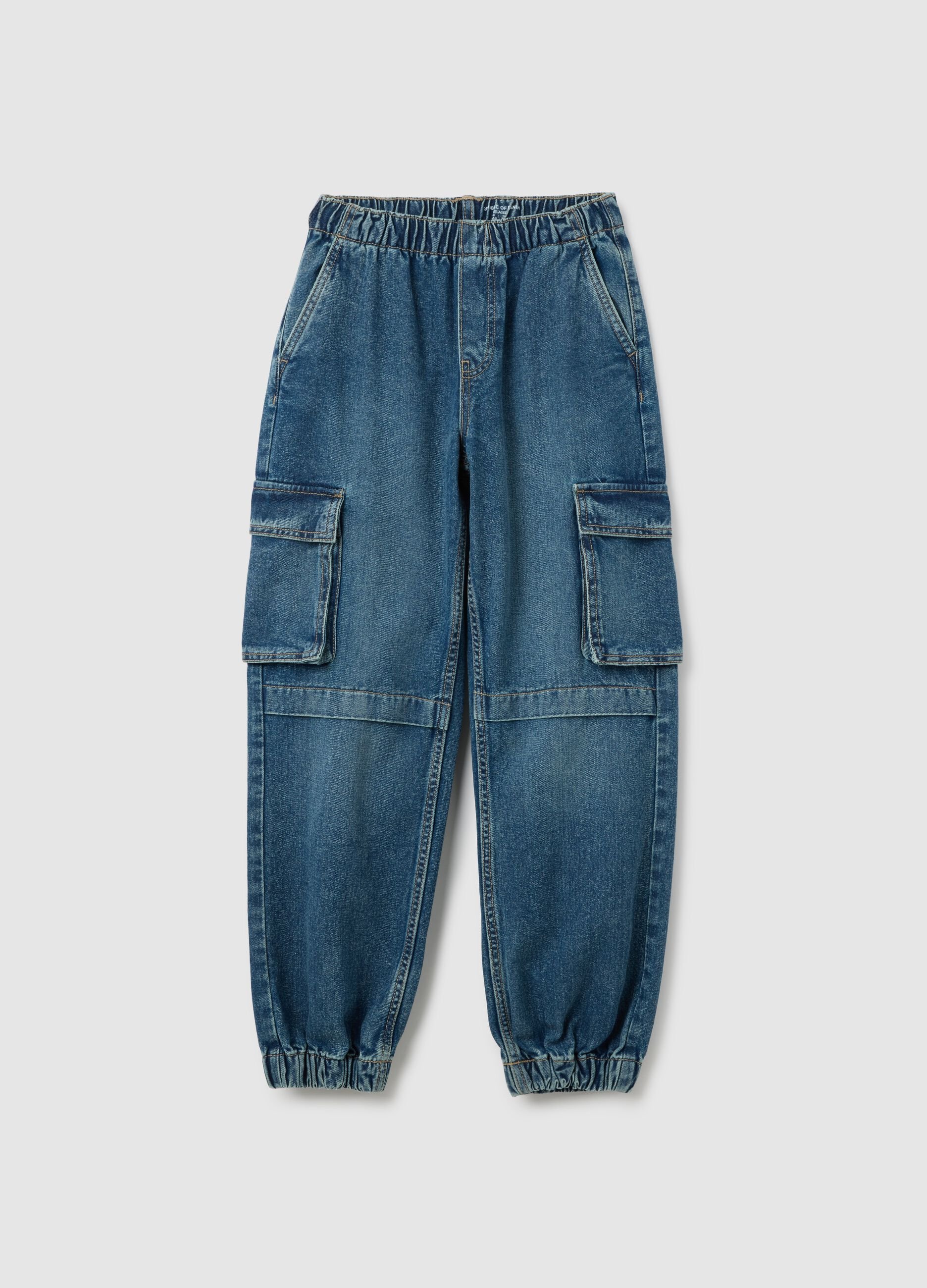 Boys' relaxed fit pure cotton denim trousers