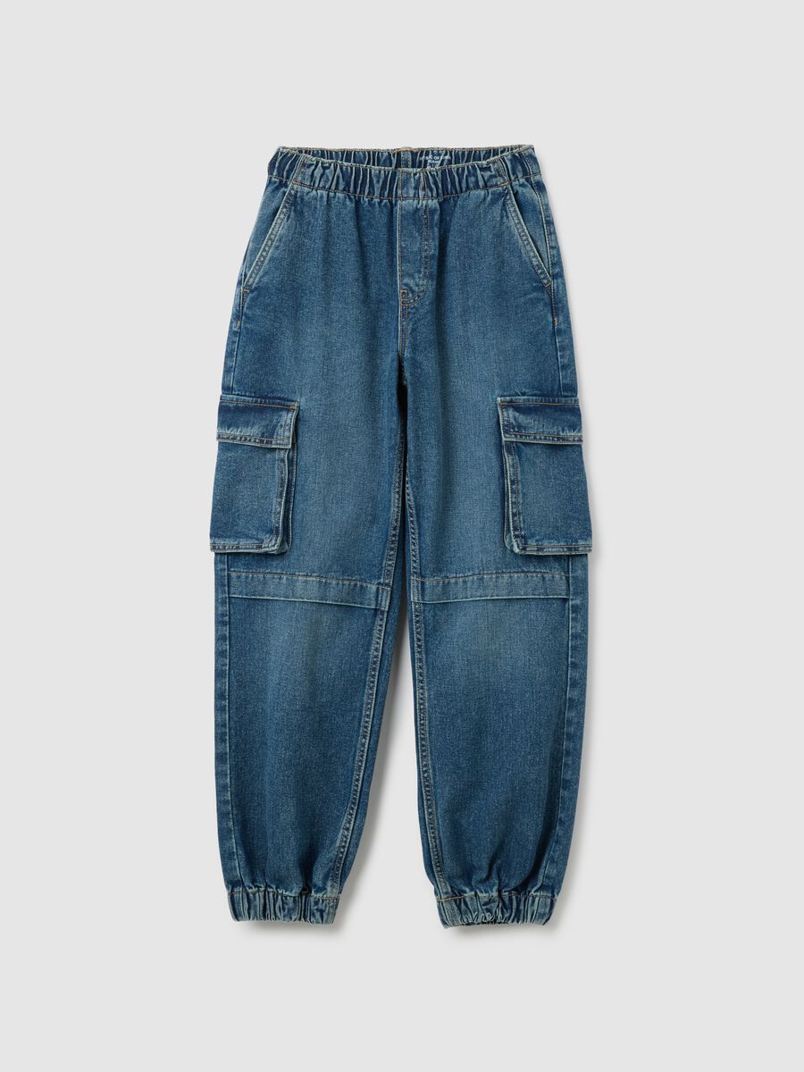 Boys' relaxed fit pure cotton denim trousers_0