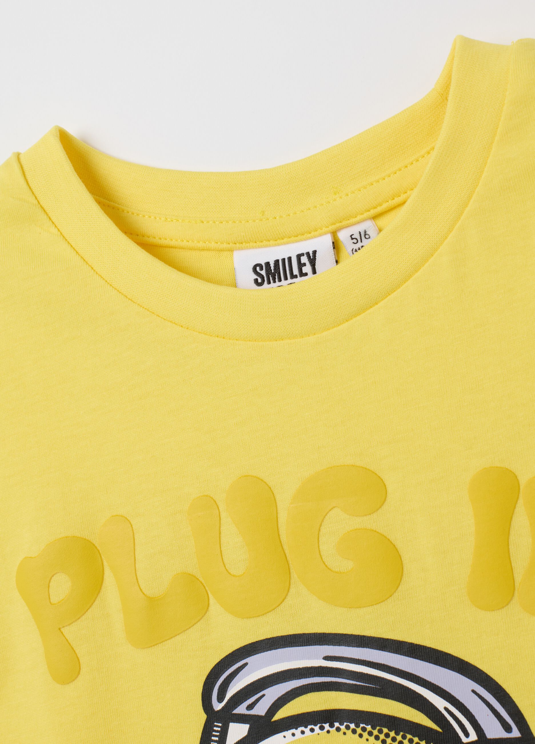 Yellow regular fit child’s T-shirt in pure cotton