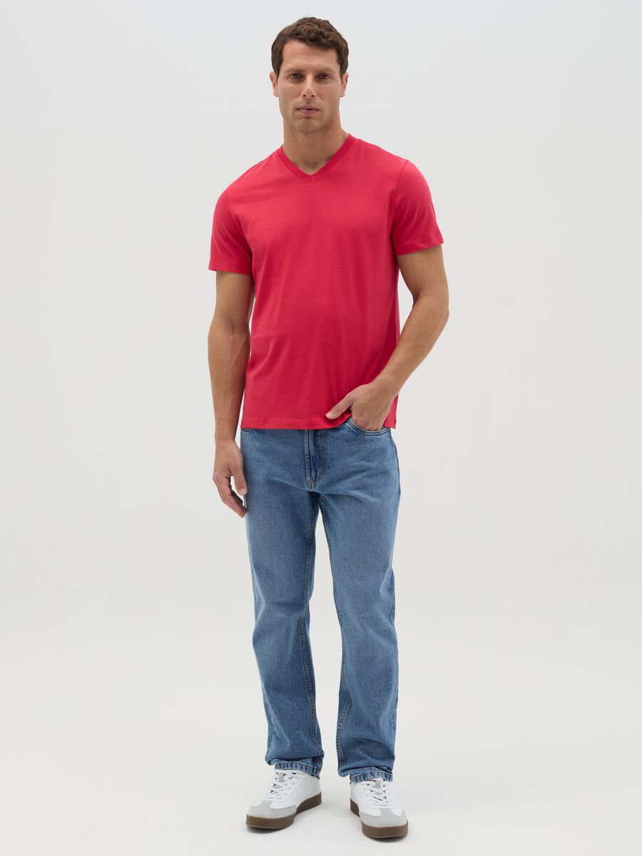Organic cotton T-shirt with V neck_1