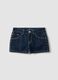 Blue pure-cotton denim shorts for girls, skater fit with studs_0