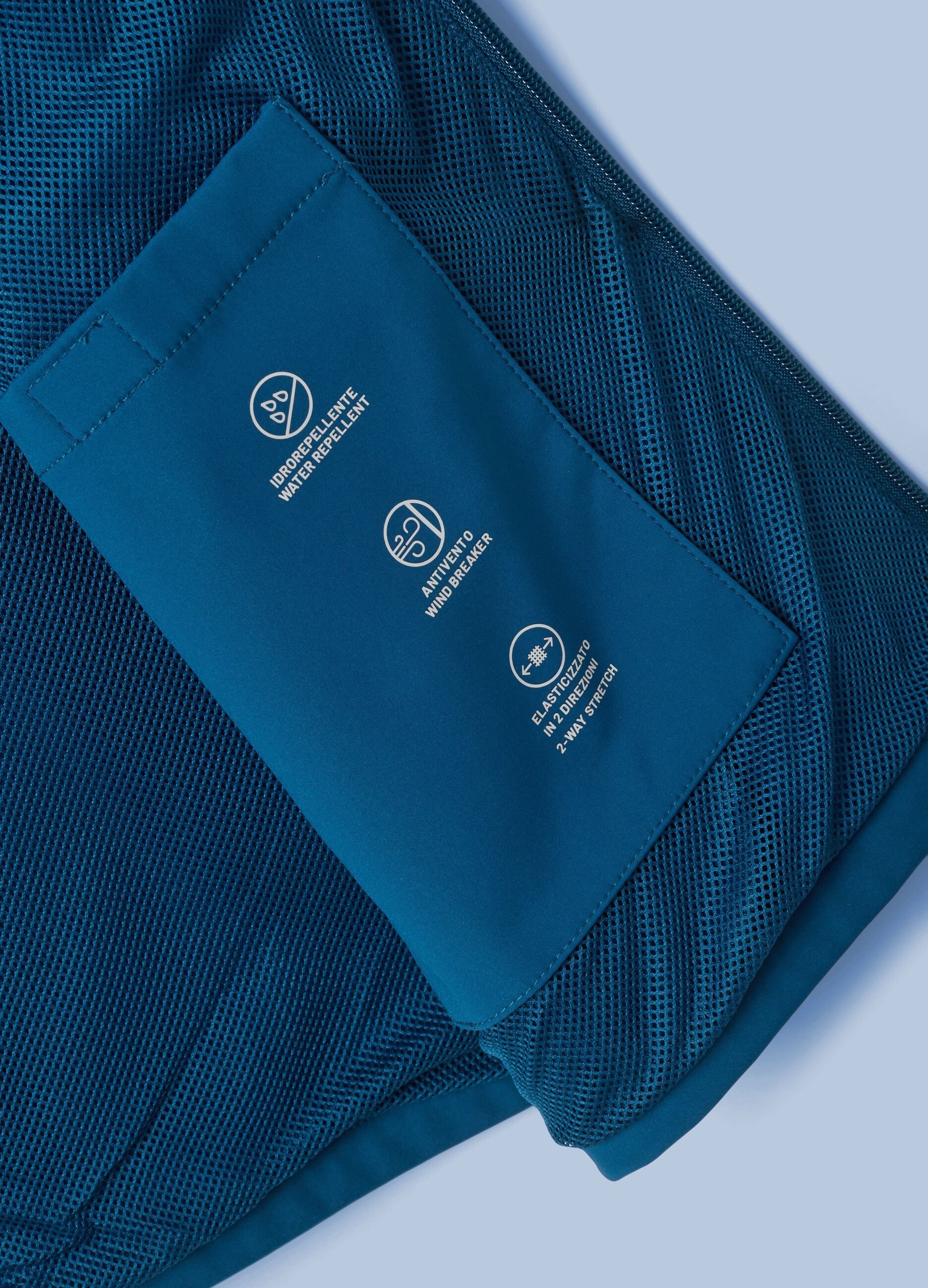 ALTAVIA SAILING blue windproof gilet in stretch fabric with zip