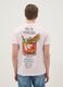Regular fit pink pure cotton T-shirt with Americano prints_2