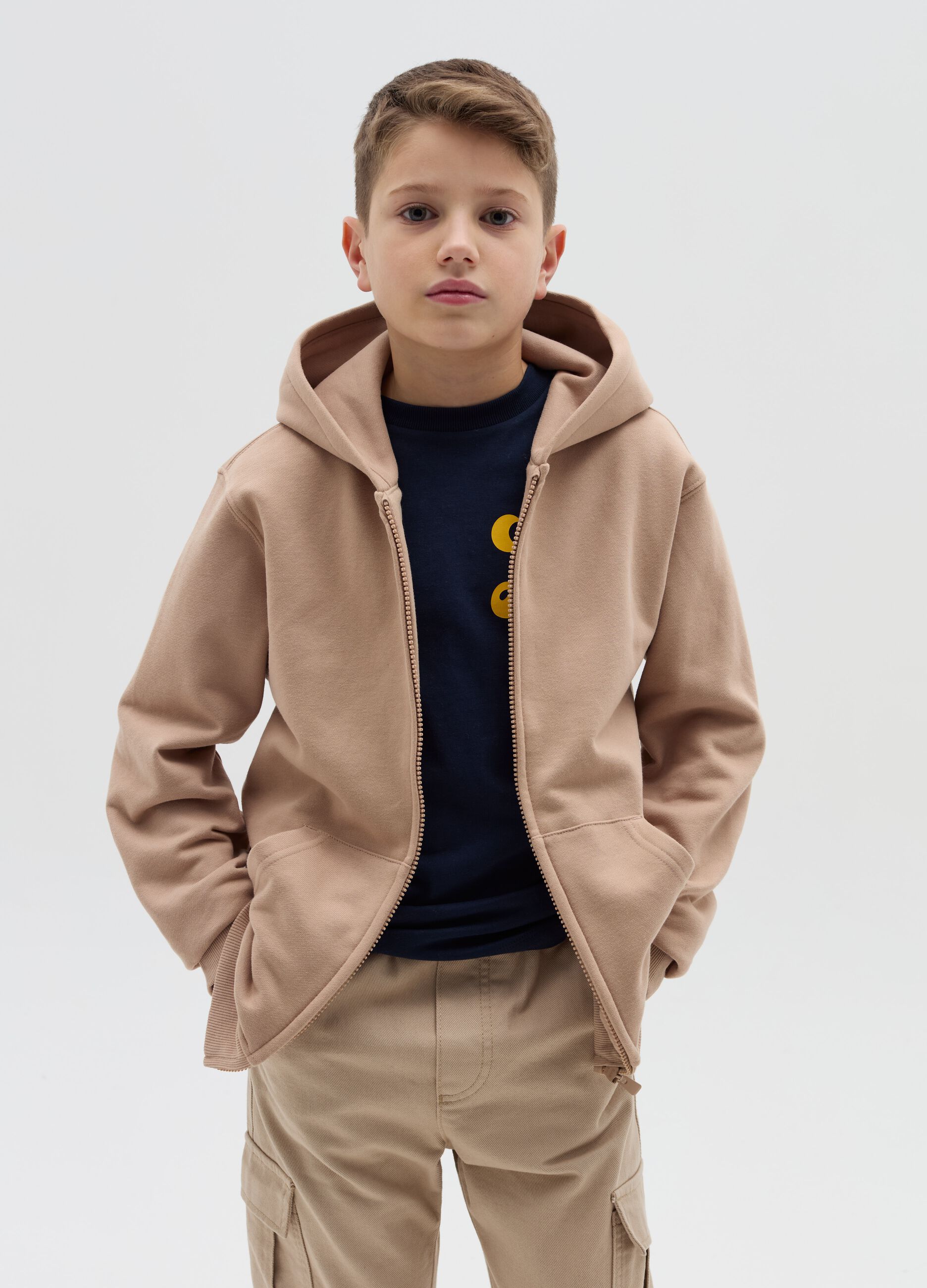 Felpa con zip fino al cappuccio bambino discount
