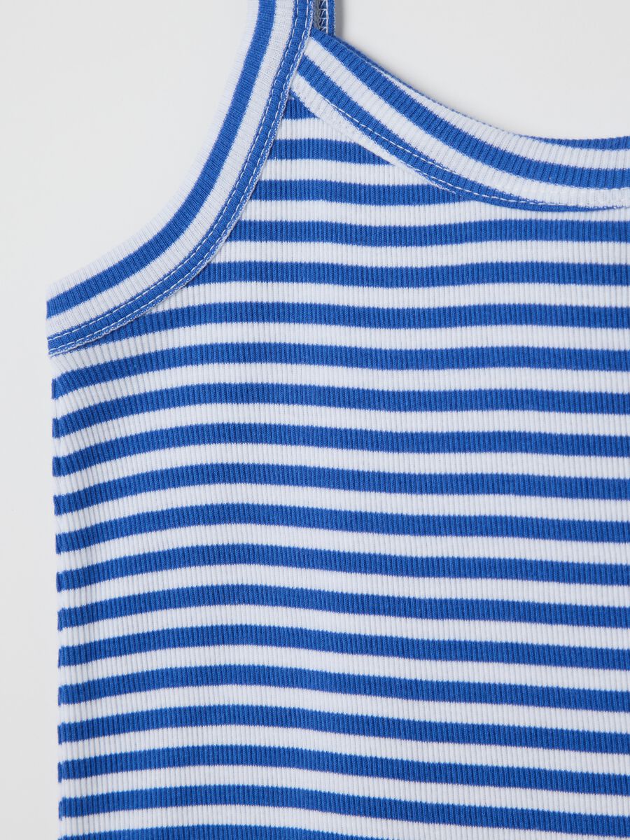 Blue and white striped cotton top_5