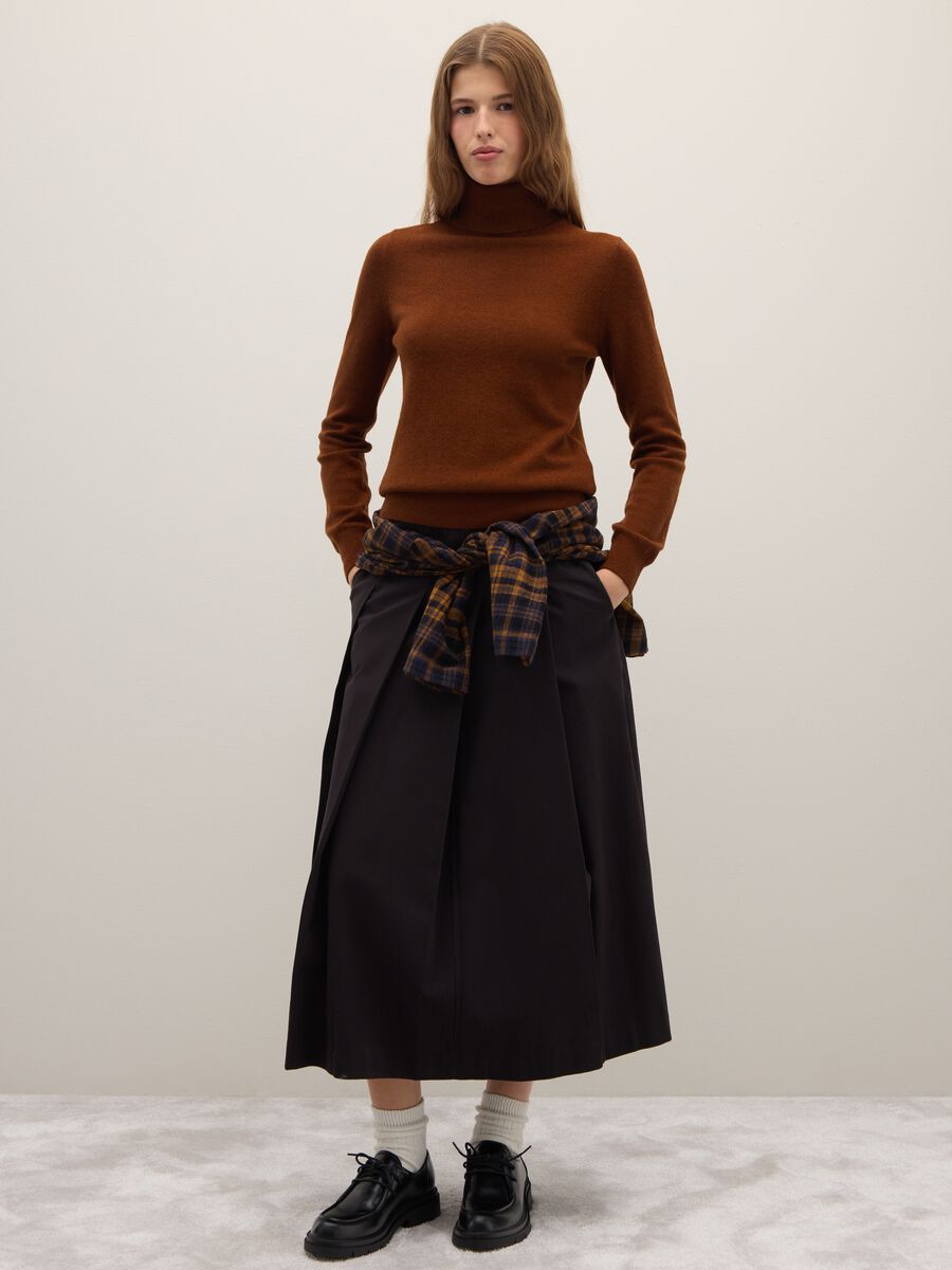 Brown pure wool roll-neck sweater regular fit_2