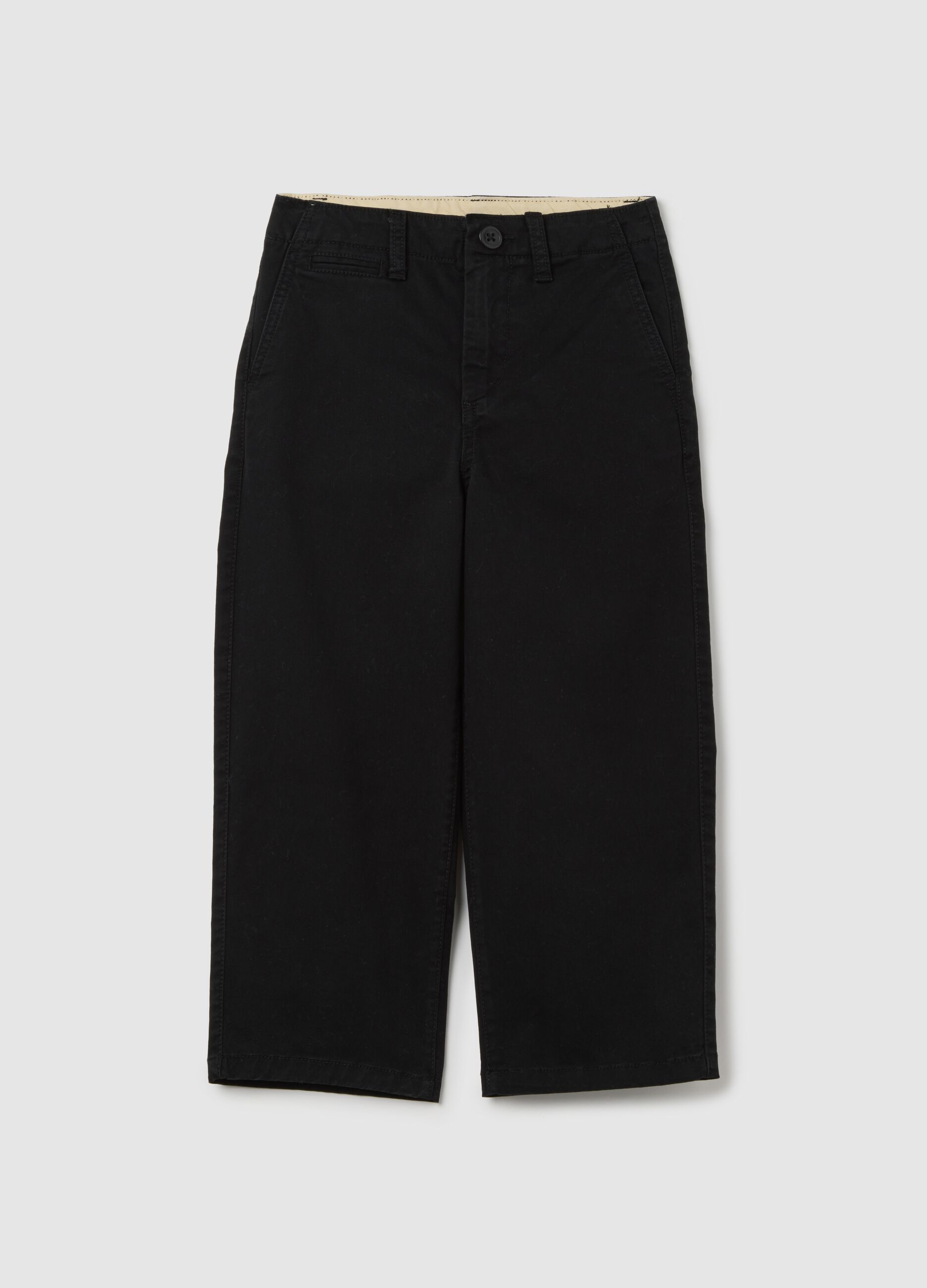 Black trousers in stretch cotton