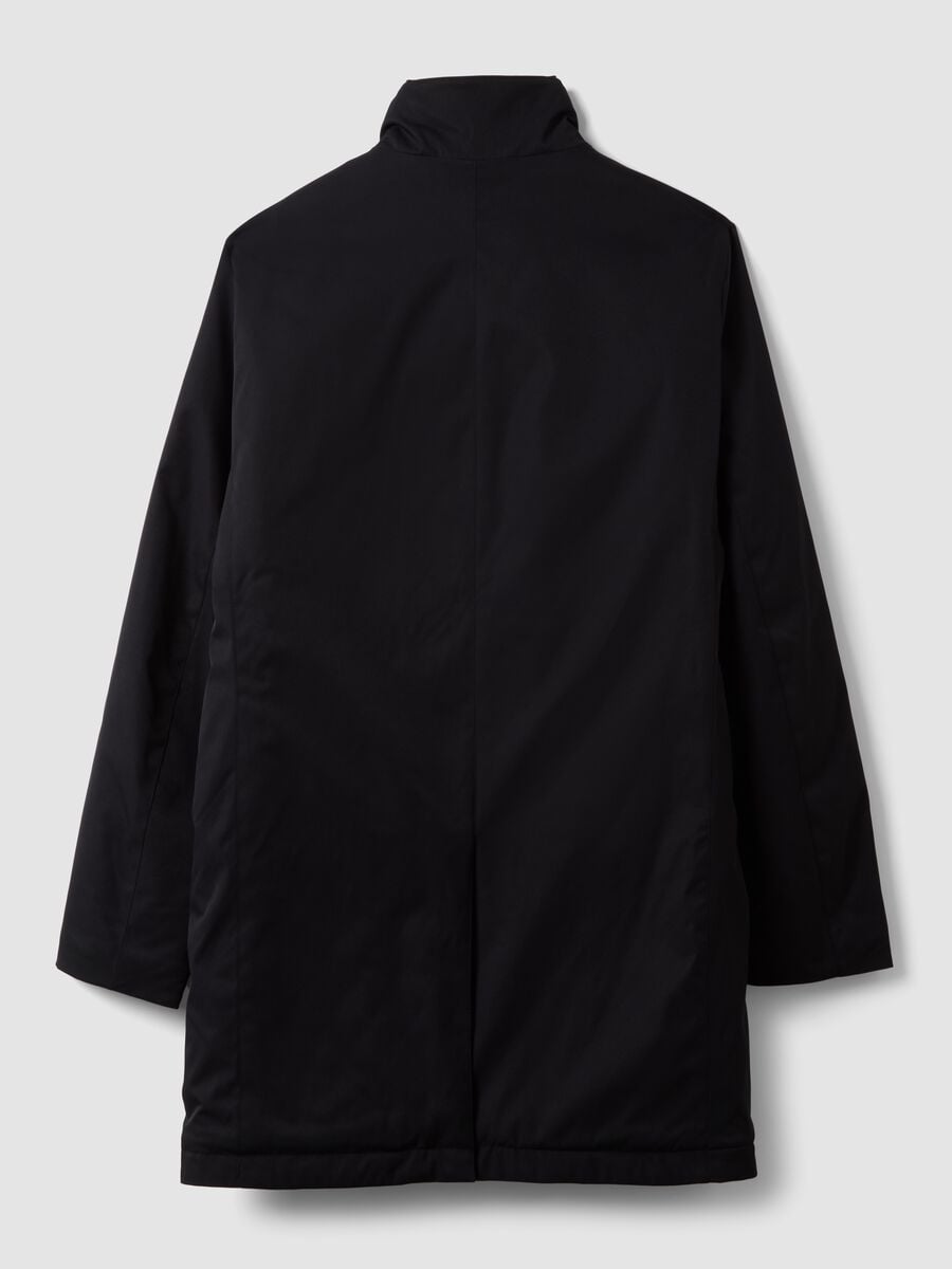 Cappotto blu imbottito regular fit con collo alto_2