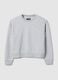 Brown cotton blend regular fit sweatshirt with crew neck_4