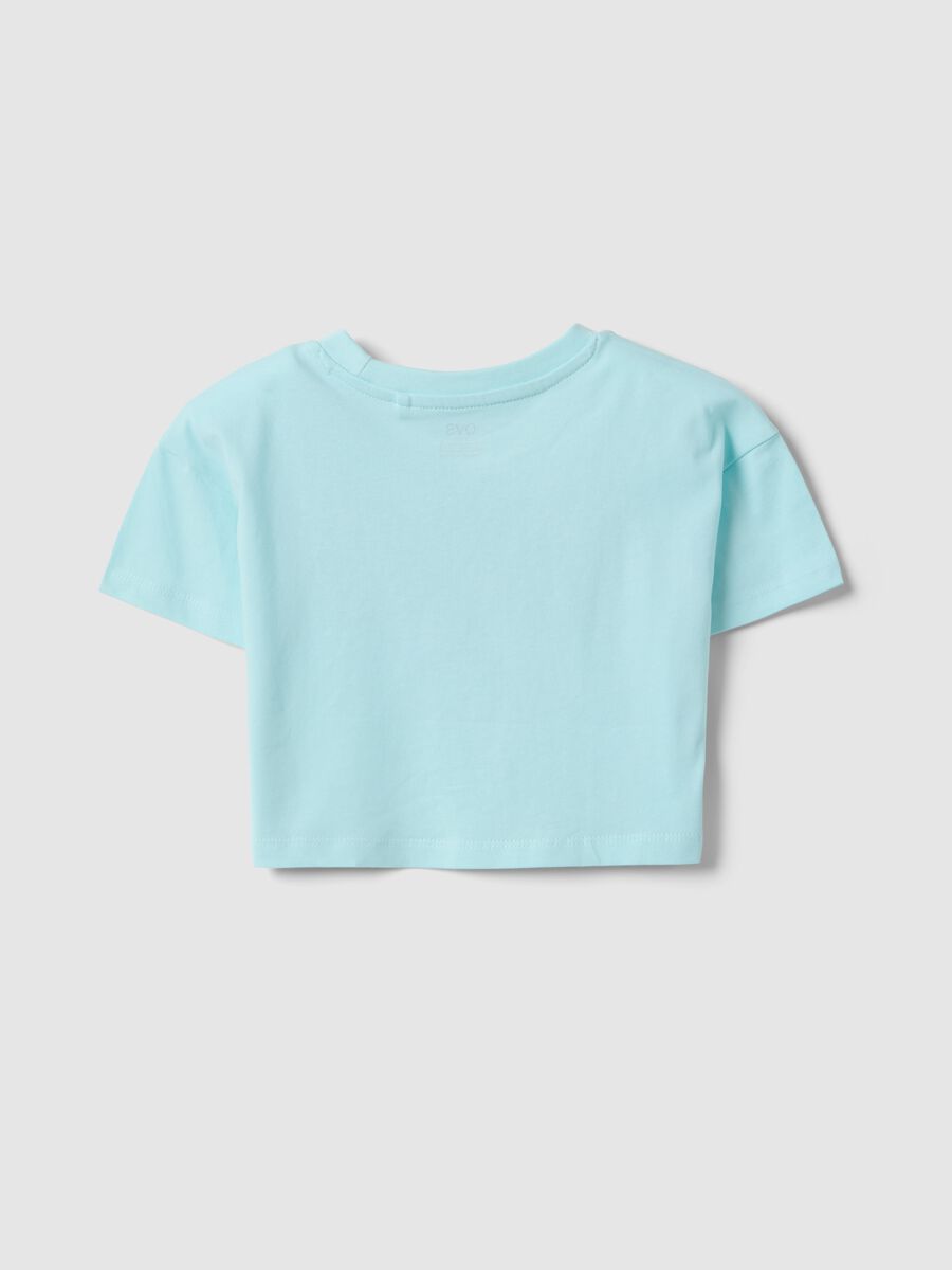 Girl's blue boxy fit pure cotton T-shirt with print_1