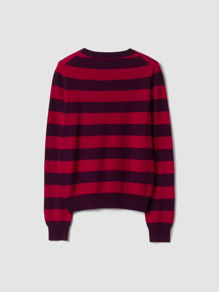 Red pure wool striped crew-neck jumper_2