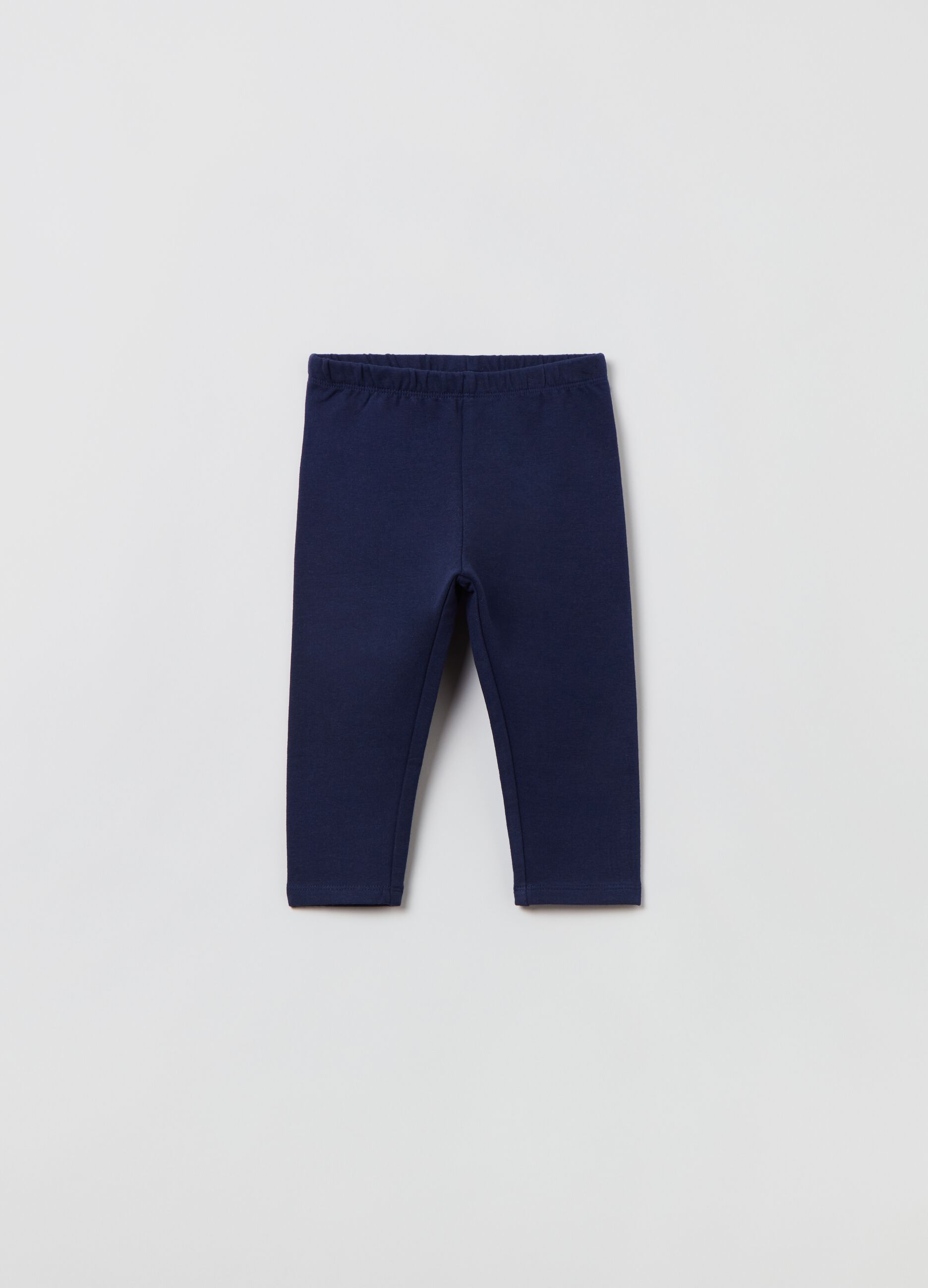 Leggings in cotone stretch tinta unita