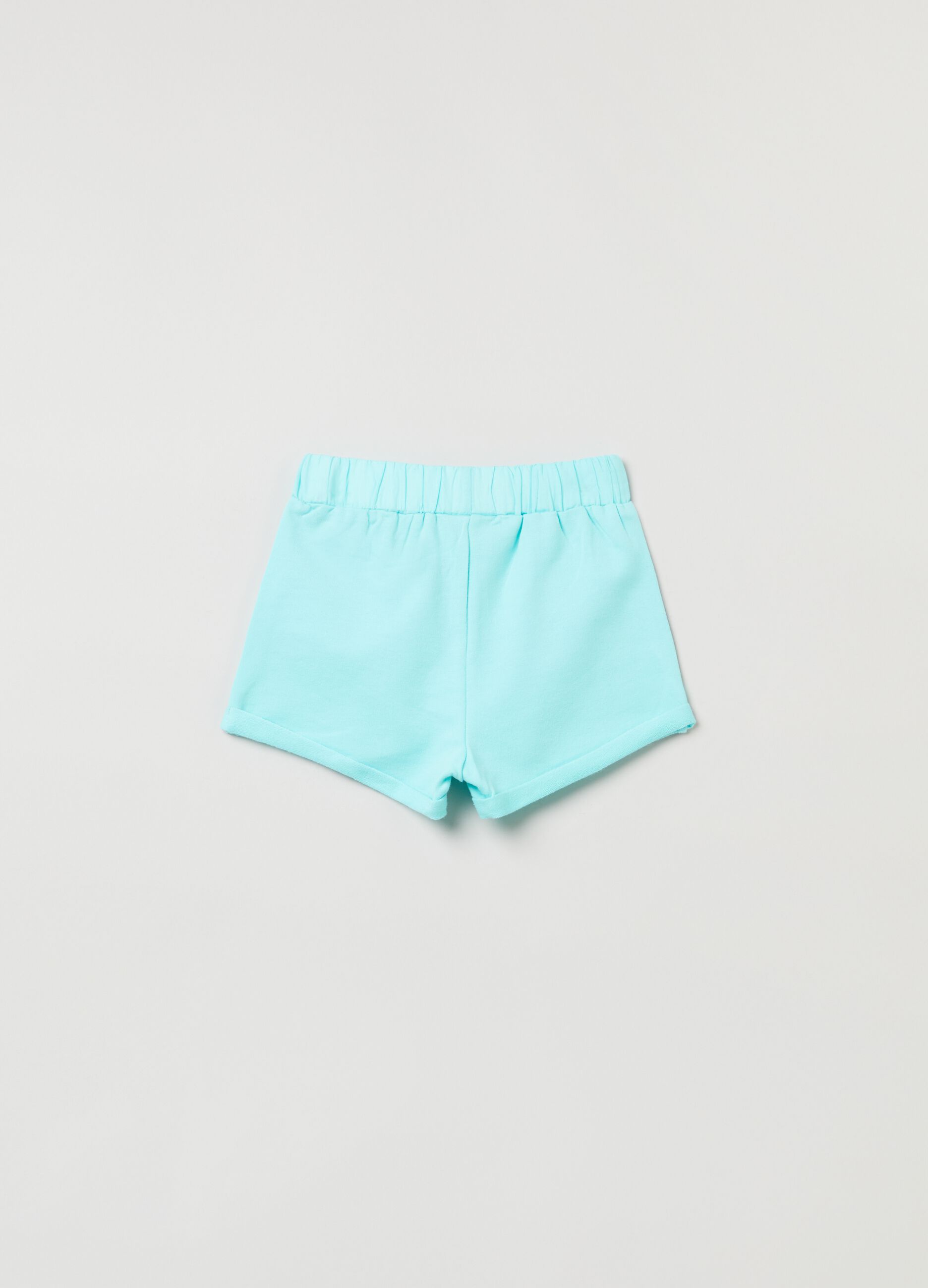 Shorts in cotone stretch con fiocchetto