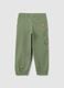 Children's elasticated green cotton trousers_1