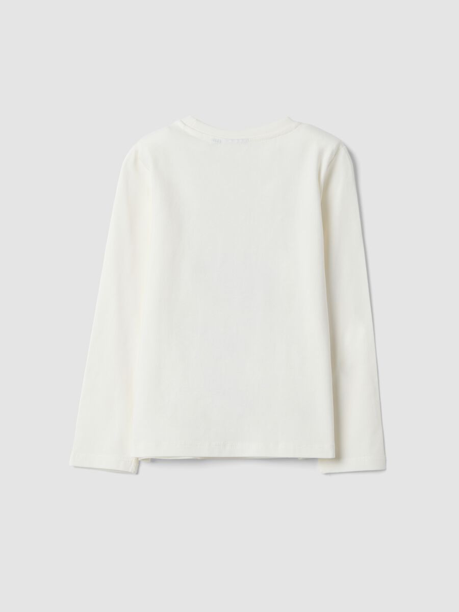 T-shirt bianca in cotone elasticizzato con stampa K-Pop Demon Hunters_1