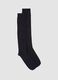 Blue over-the-calf socks in wool, viscose and stretch cashmere_0