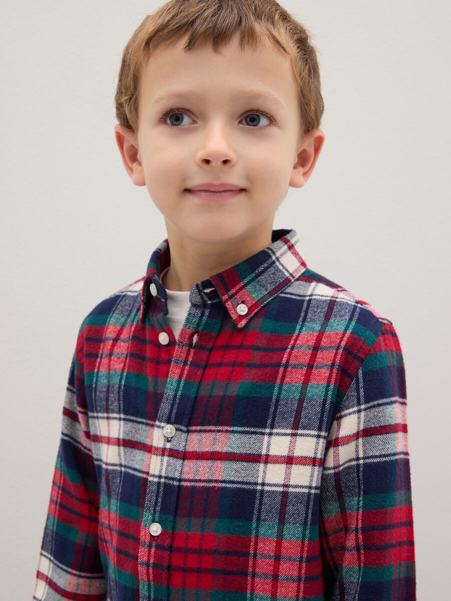 Children's multicolour check regular fit shirt in pure cotton_2