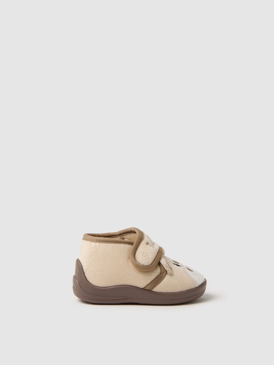 Beige baby girl shoes with velcro closure_0
