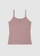 Canottiera in cotone elasticizzato rosa regular fit deep V_4