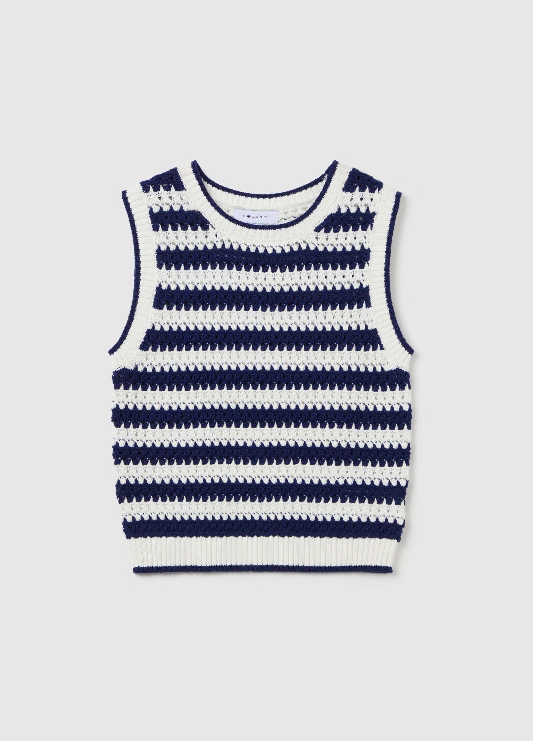 Striped crochet tank top