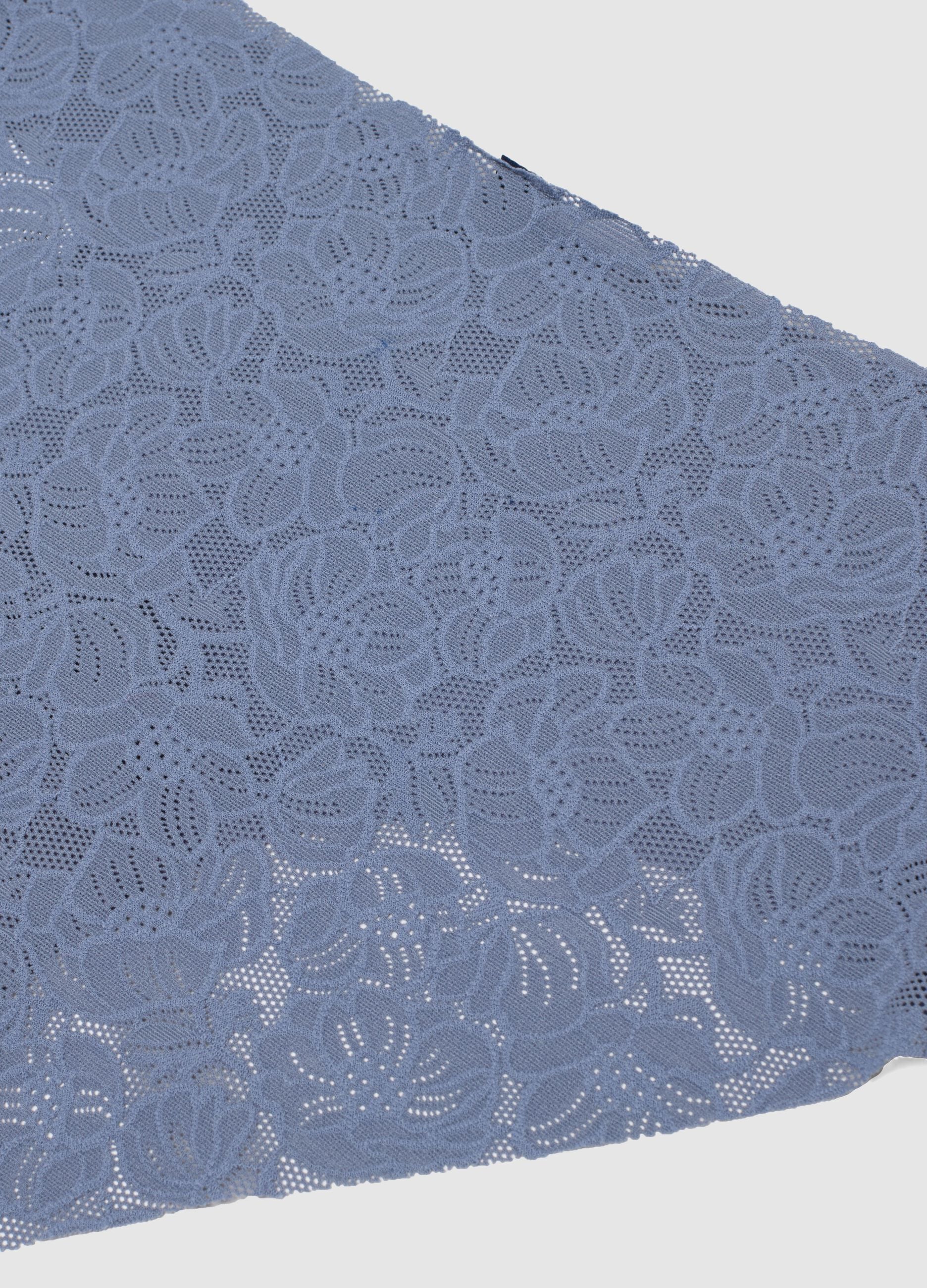 Blue regular fit briefs with lace back