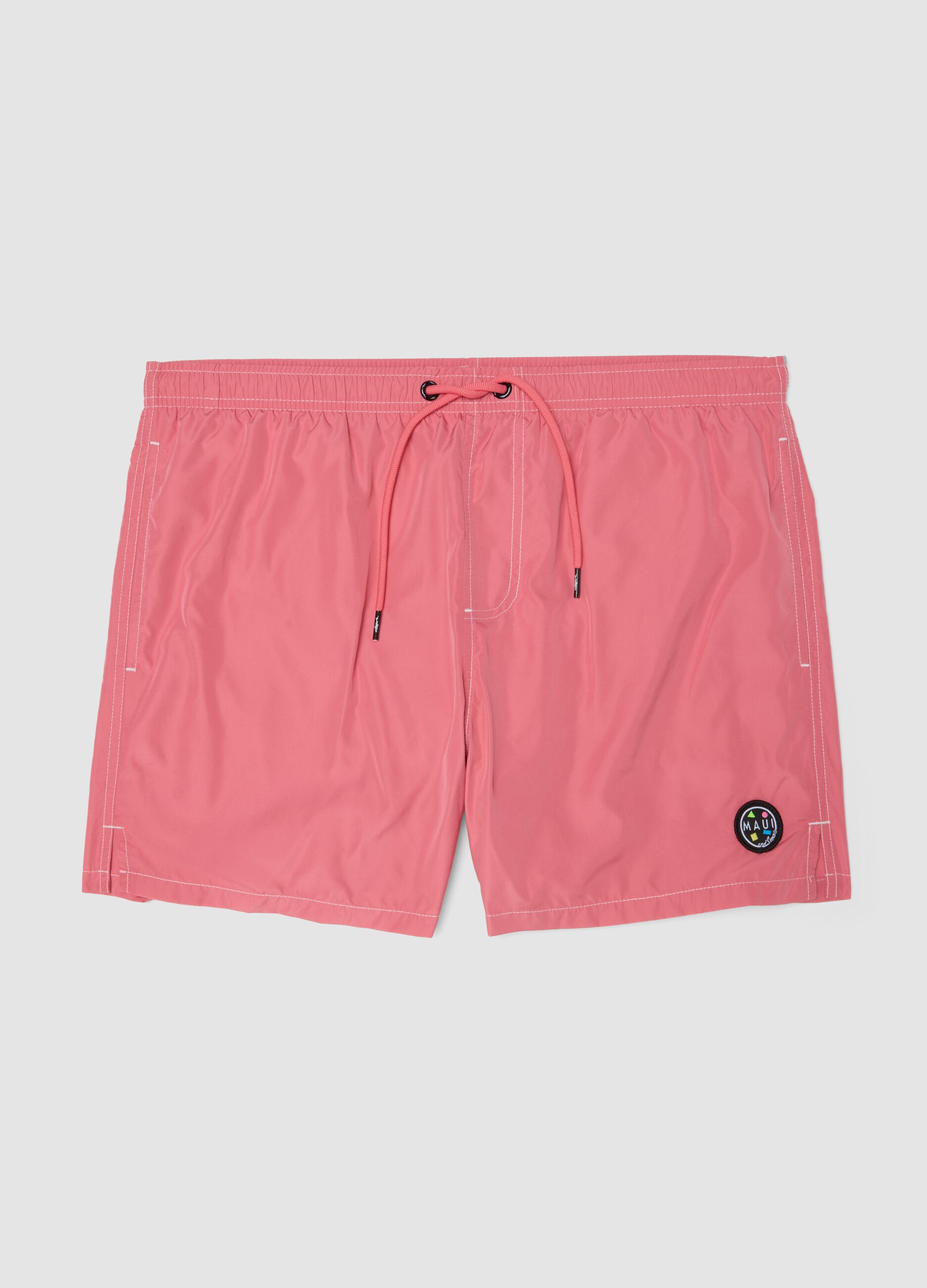 Pink swim shorts with elasticated waist