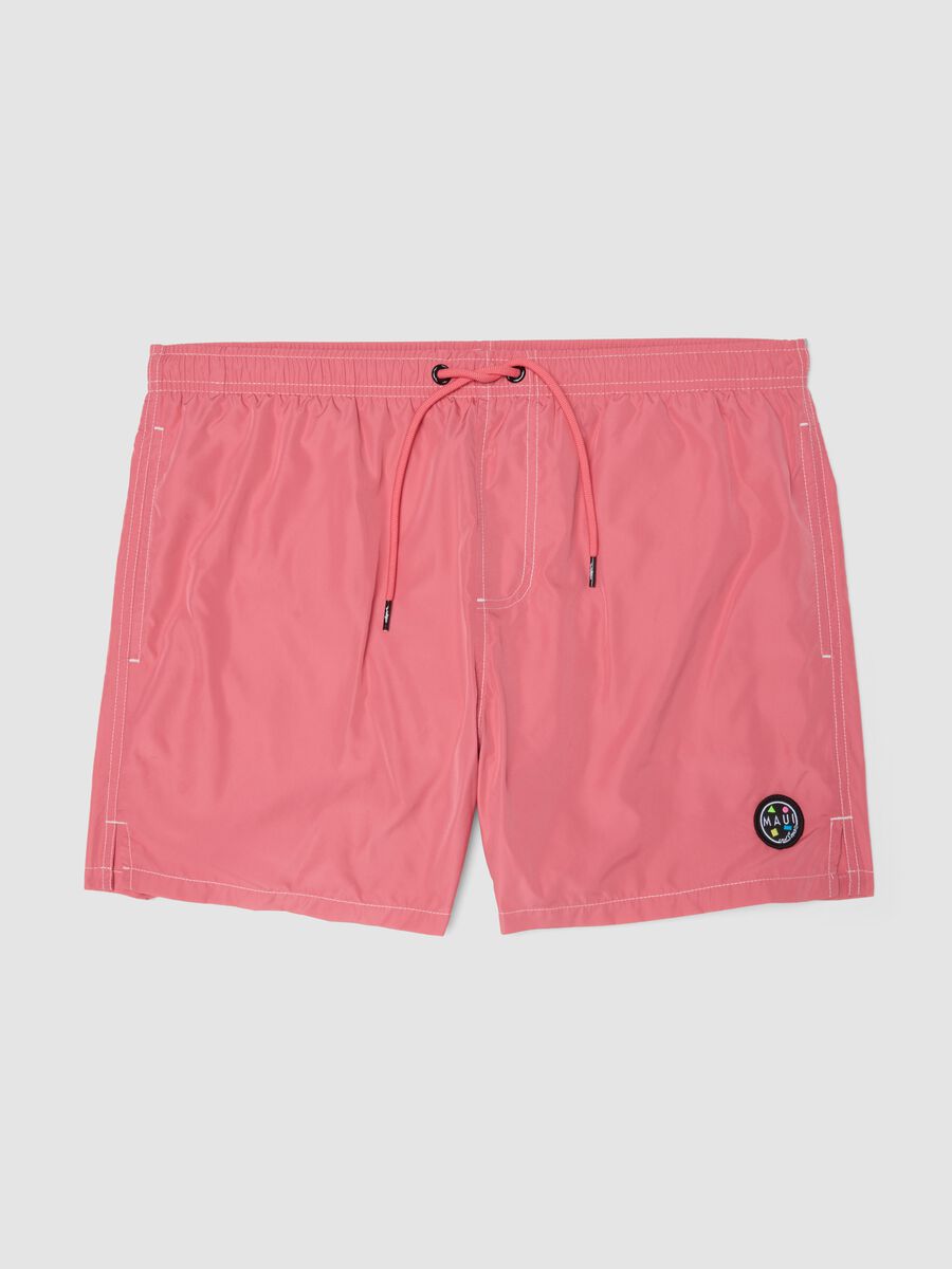 Pink swim shorts with elasticated waist_4