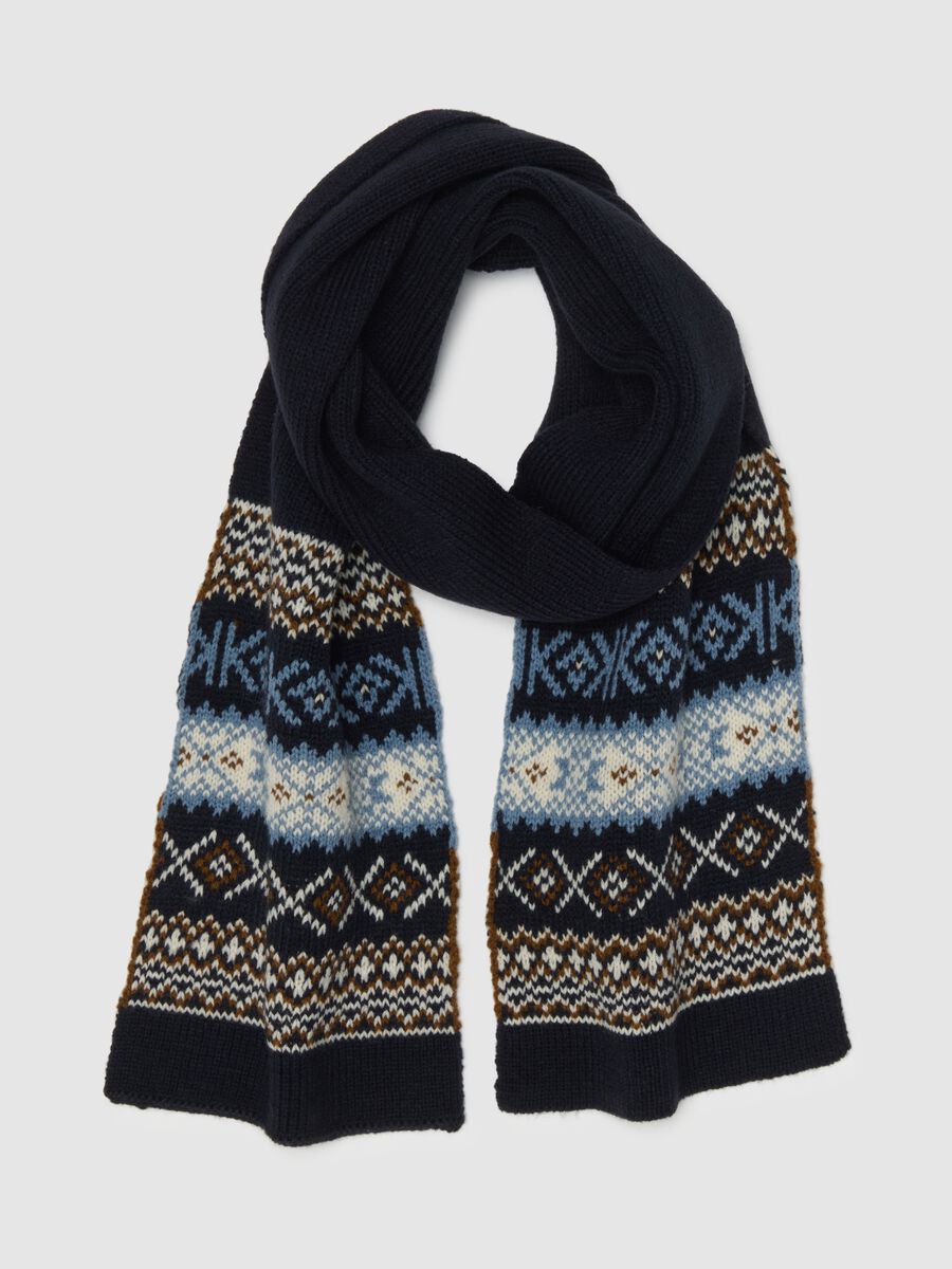 Child's Multicolour Scarf with Geometric Pattern_0