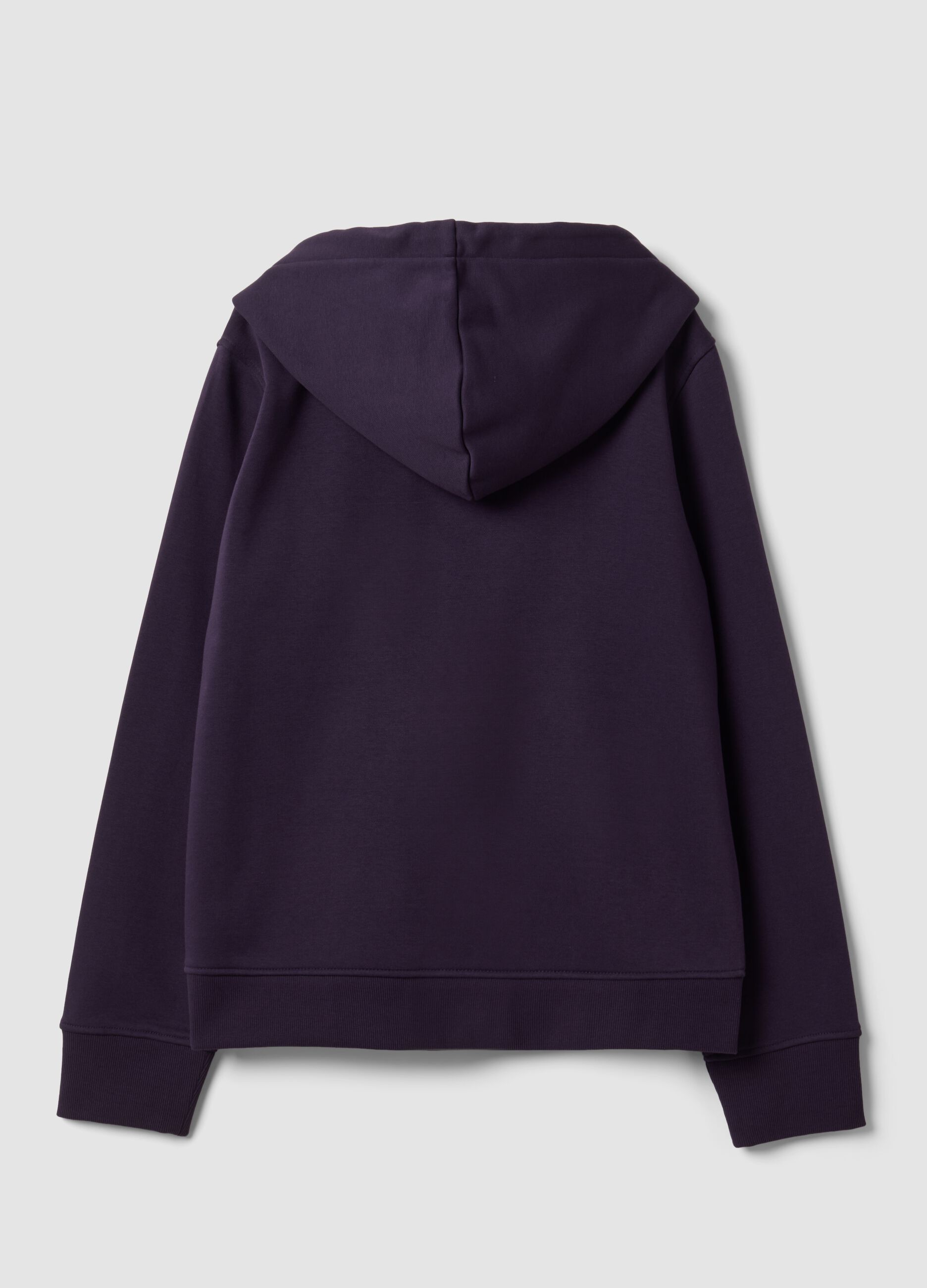 Purple cotton-blend regular-fit hoodie