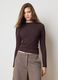 Long-sleeve brown t-shirt in stretch fabric_1
