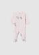 Pink coral fleece baby suit with zip and long sleeves_0