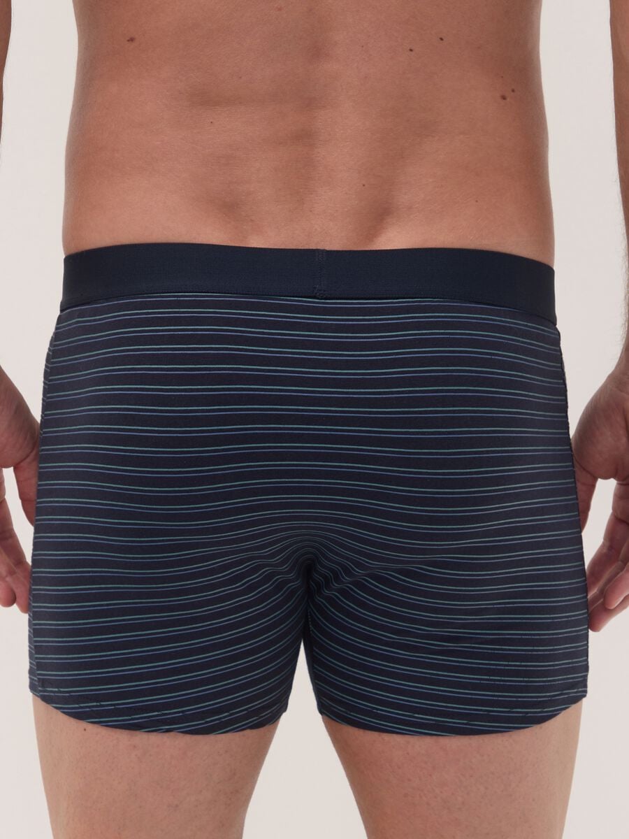 Tripack di boxer midi blu in cotone organico elasticizzato_2
