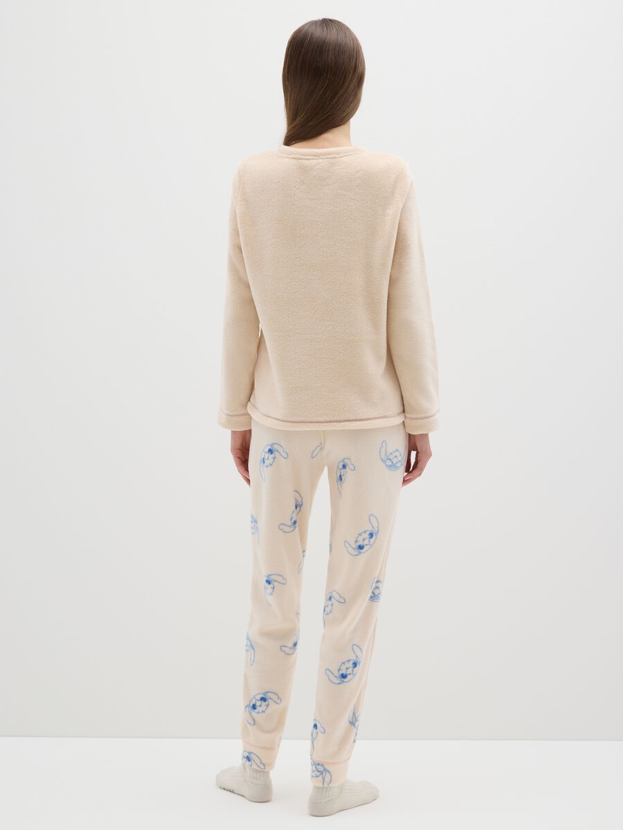 Beige coral fleece pyjamas regular fit with Disney decoration_2