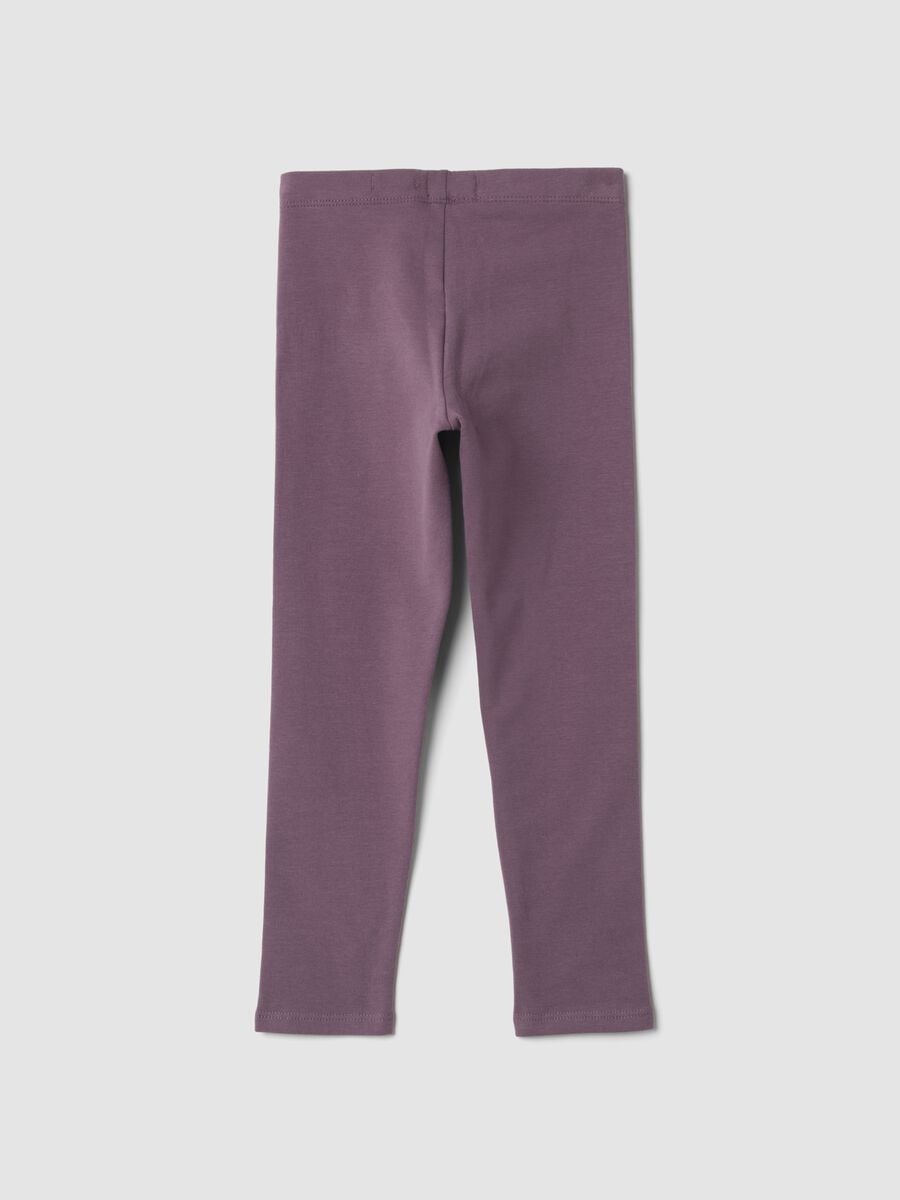 Leggings viola in cotone organico elasticizzato_1