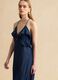 Long blue pure cotton dress with ruffles_2