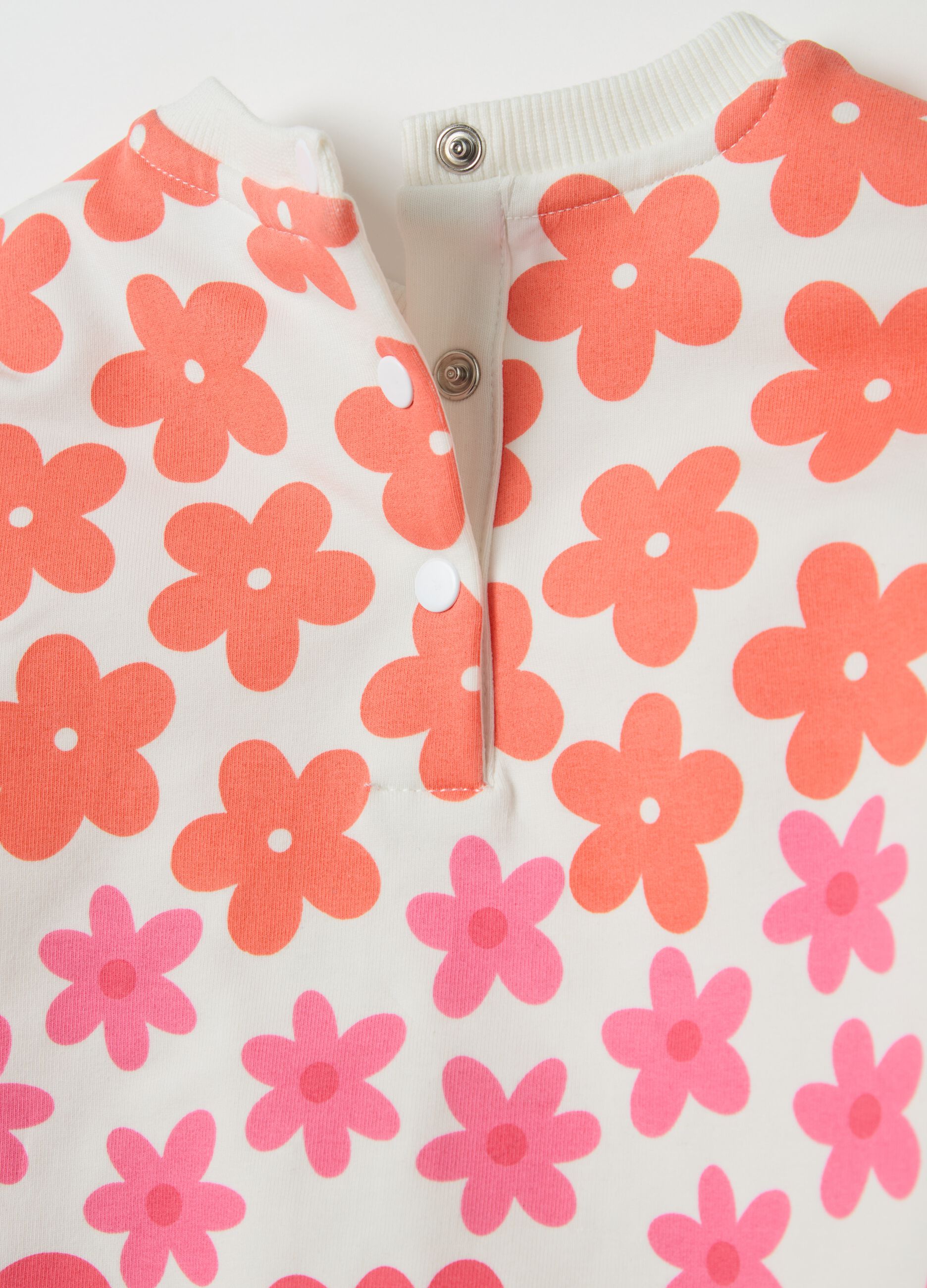 French Terry sweatshirt with flower print