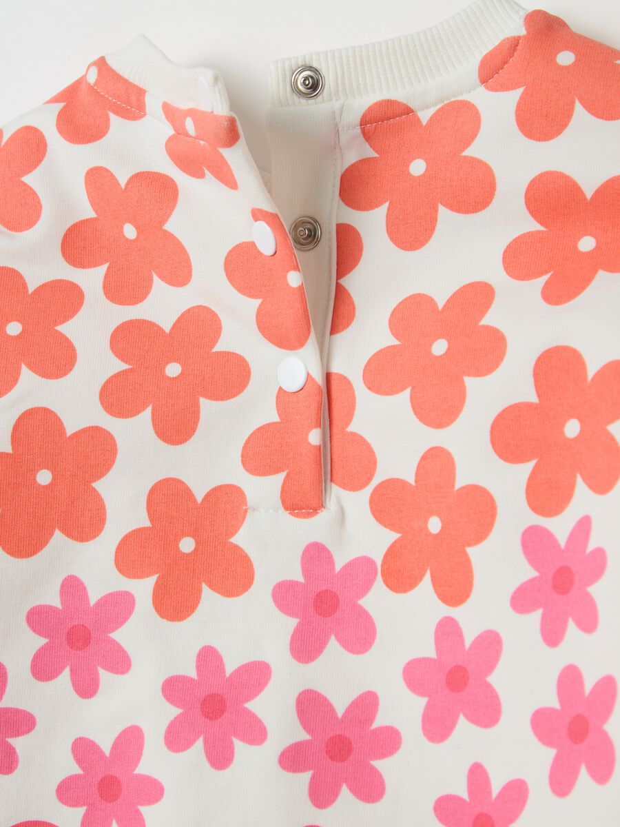 French Terry sweatshirt with flower print_3