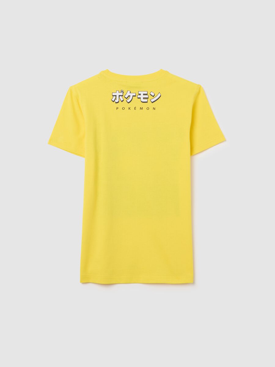 Yellow cotton T-shirt with Pikachu print_4
